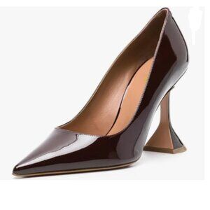 YDN Brown Pointed Toe Slip on Pumps Special High Heel Shoe for Party Prom Lady